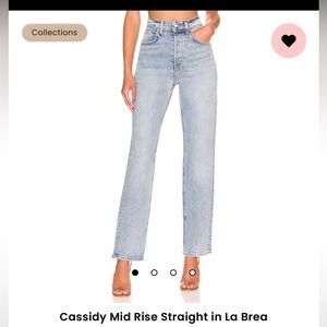 GRLFRND jeans - Cassidy Mid Rise Straight in La Brea